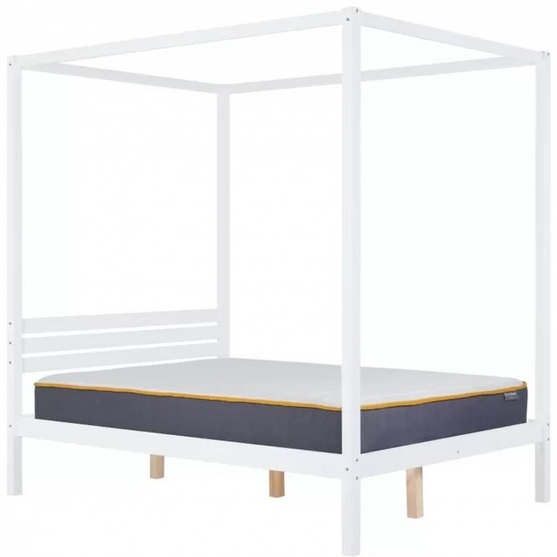 Mercia Four Poster Bed - White with Mattress
