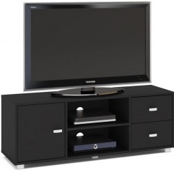 Covent One Door Two Drawer TV Unit Black with TV