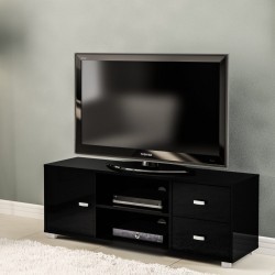 Covent One Door Two Drawer TV Unit Black Mood Shot