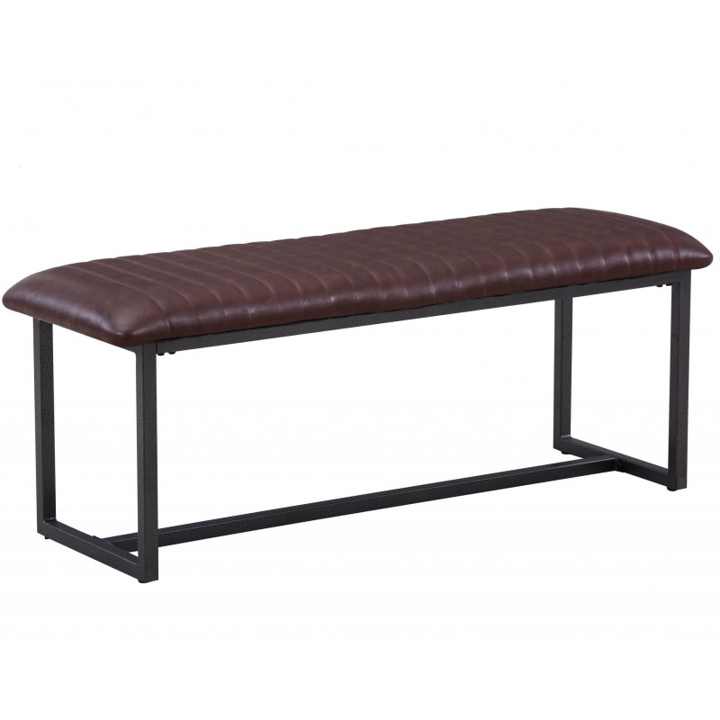 Urban Elegance Vintage Styled PU Leather Dining Bench - Brown