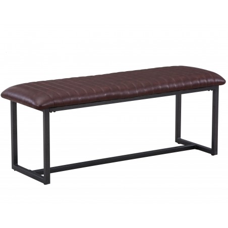 Urban Elegance Vintage Styled PU Leather Dining Bench - Brown
