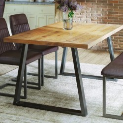 Urban Elegance Reclaimed Dining Table Horizontal Leg - Small