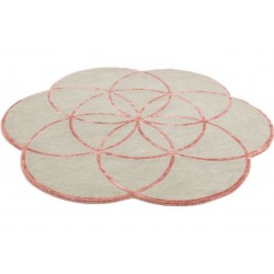 Lotus Pink Wool Rug Angled View