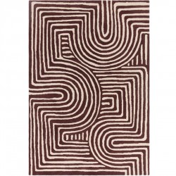 Reef Curve Modern Abstract Rug - Plum