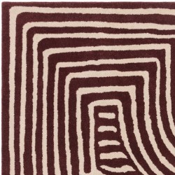 Reef Curve Modern Abstract Rug - Plum Edge detaill