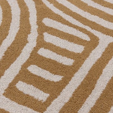 Reef Curve Modern Abstract Rug - Ochre Pattern Detail