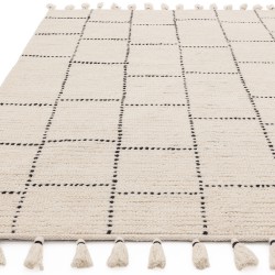 Nepal Boho Tile Berber Wool Rug Full Length View