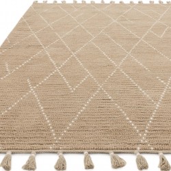 Nepal Sand/ Cream Linear Rug Full Length View