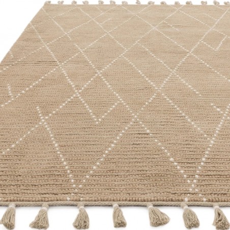 Nepal Sand/ Cream Linear Rug Full Length View