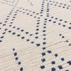 Nepal Cream/Blue Diamond Rug Pattern Detail