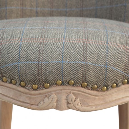 Multi Tweed Studded Chair Seat Detail