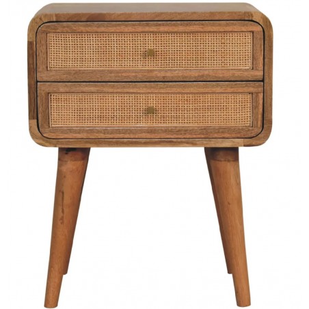 Chester Woven Front Two Drawer Bedside Unit Front View