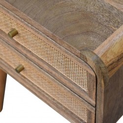 Chester Woven Front Two Drawer Bedside Unit Top Detail