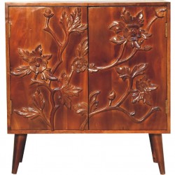 Botanic Two Door Cabinet with Carved Fronts Front View