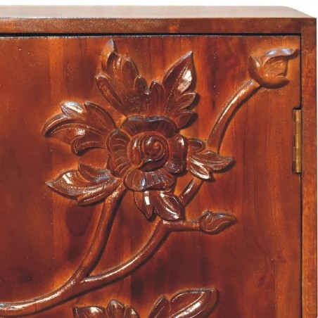 Botanic Two Door Cabinet with Carved Fronts Front Detail