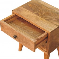 Mini Oak-ish Modern Solid Wood Bedside Drawer Detail