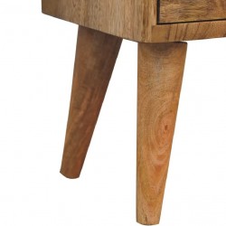 Mini Oak-ish Modern Solid Wood Bedside Leg Detail