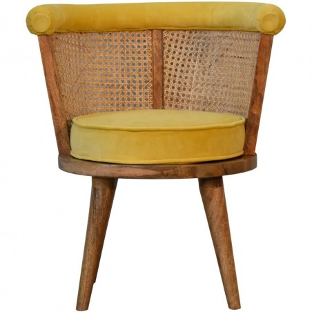 Larissa Mustard Cotton Velvet Nordic Chair Front View
