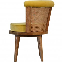 Larissa Mustard Cotton Velvet Nordic Chair Side View