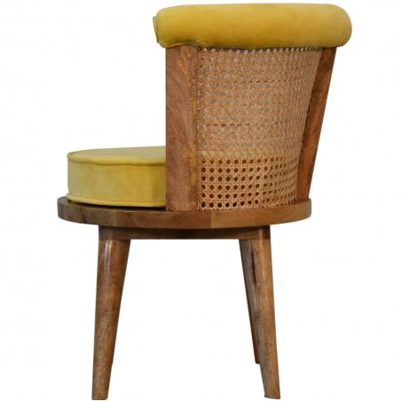 Larissa Mustard Cotton Velvet Nordic Chair Side View