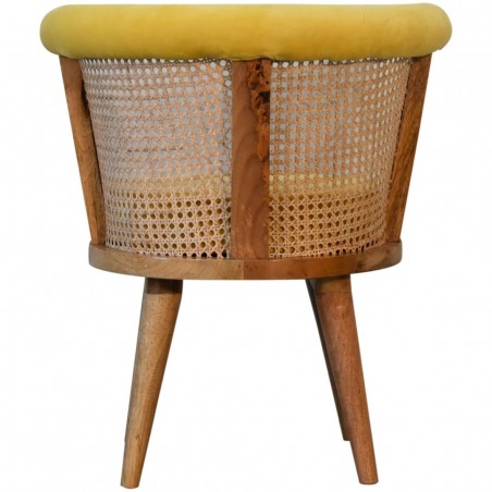 Larissa Mustard Cotton Velvet Nordic Chair Rear View