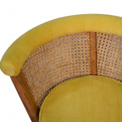Larissa Mustard Cotton Velvet Nordic Chair Seat Detail