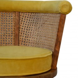 Larissa Mustard Cotton Velvet Nordic Chair Front Detail