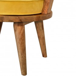 Larissa Mustard Cotton Velvet Nordic Chair Leg Detail