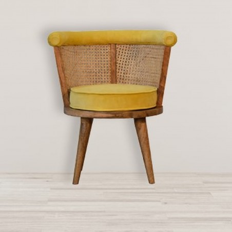 Larissa Mustard Cotton Velvet Nordic Chair Mood Shot