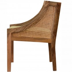 Larissa Mustard Cotton Velvet Chair Side view