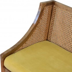 Larissa Mustard Cotton Velvet Chair Side detail