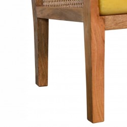 Larissa Mustard Cotton Velvet Chair Leg Detail