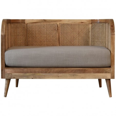 Larissa Mud Linen Two Seater Sofa Front View