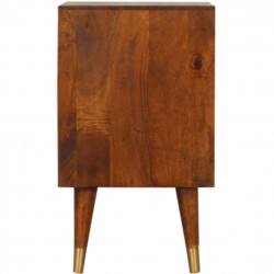 Manila Gold Two Drawer Bedside Unit Side View