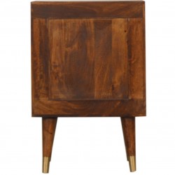 Manila Gold Two Drawer Bedside Unit Rear View