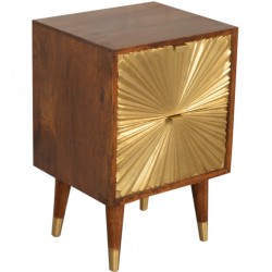 Manila Gold Two Drawer Bedside Unit Top View