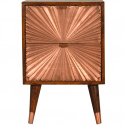 Manila Copper Two Drawer Bedside Unit Front View
