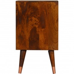 Manila Copper Two Drawer Bedside Unit Side View