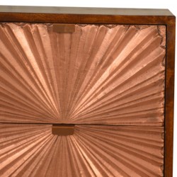 Manila Copper Two Drawer Bedside Unit Front Detail