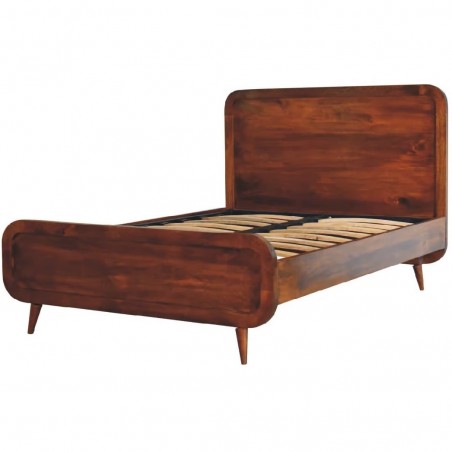 Geilo Chestnut Double Bed Angled View