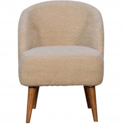 Pindray Cream Boucle Tub Chair Front View
