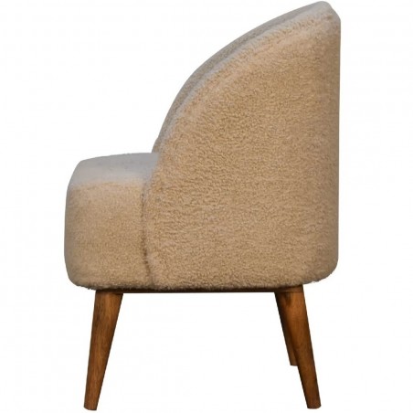 Pindray Cream Boucle Tub Chair Side View