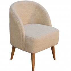 Pindray Cream Boucle Tub Chair Angled View