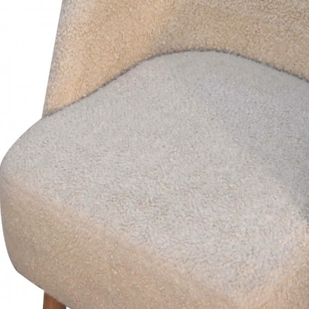 Pindray Cream Boucle Tub Chair Seat Detail