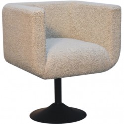 Hede Cream Boucle Swivel Chair