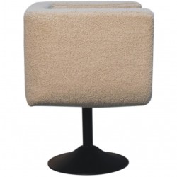 Hede Cream Boucle Swivel Chair Side view