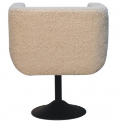Hede Cream Boucle Swivel Chair Rear View
