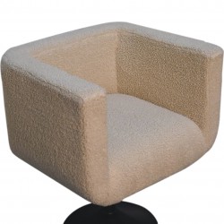 Hede Cream Boucle Swivel Chair Seat Detail