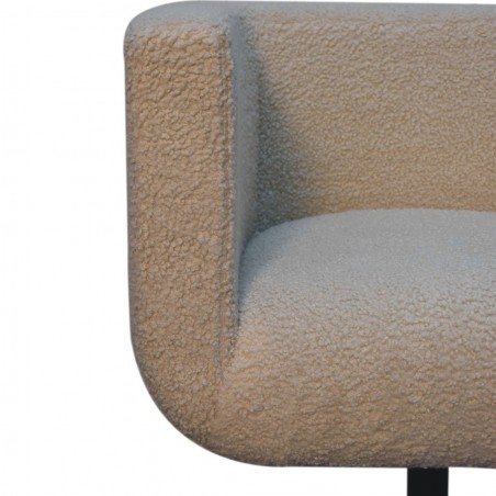 Hede Cream Boucle Swivel Chair Front Detail
