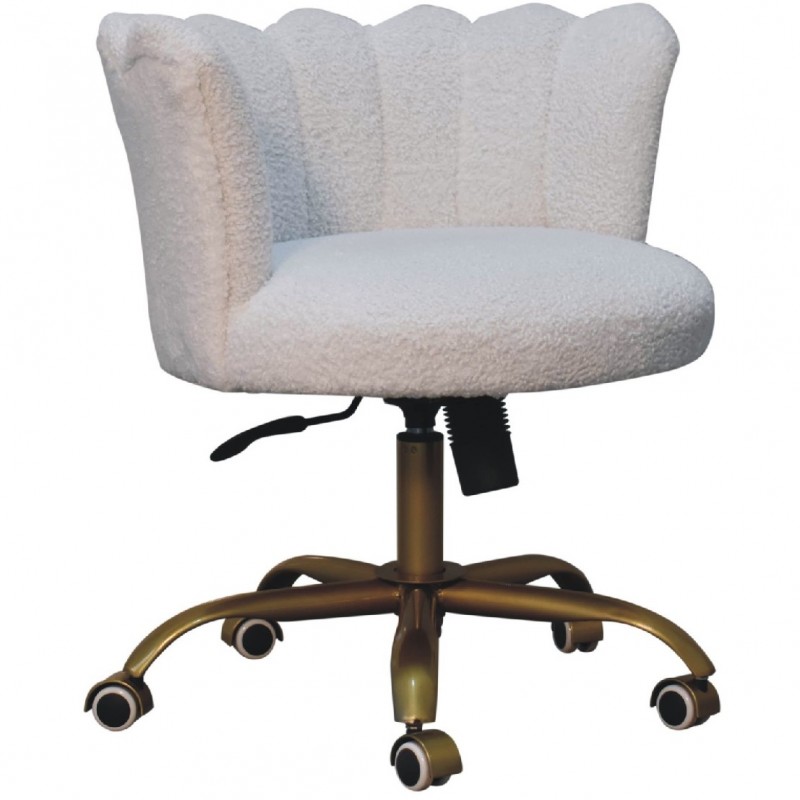 Chicago White Boucle Swivel Chair
